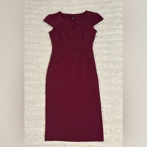 Miusol Burgundy Midi Sheath Dress